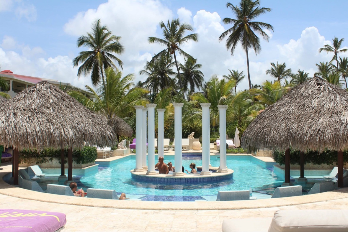 The pool at Paradisus Palma Real in Punta Cana, photographed by Anne Conrad