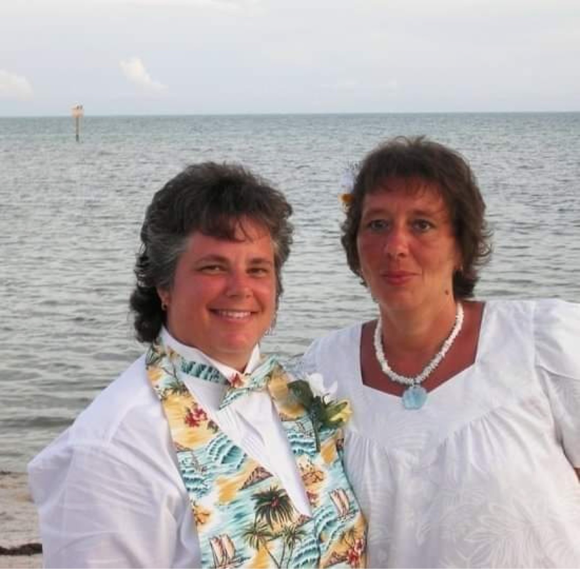 Anne Conrad and her wife Kathy at their commitment ceremony in 2007
